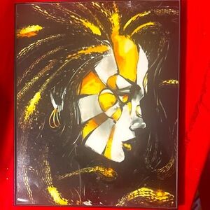 Abstract Yellow and Black Art Print